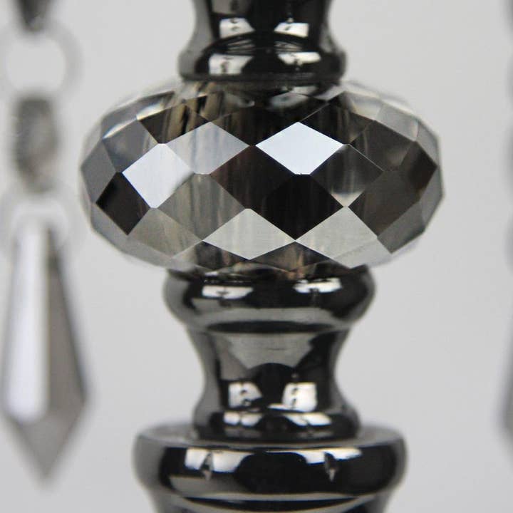 5" Top | Black Crystal Candle Stand for wholesale on Faire3