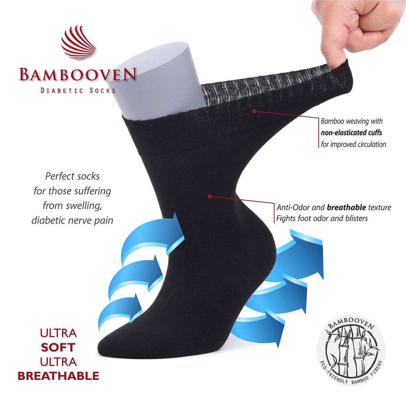 Bambooven – Großhandel Socken – Damen – Damen Bambus-Diabetikersocken im 6er-Pack – Modell 5863