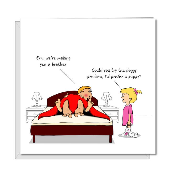 Geburtstagskarte, für alle Gelegenheiten, Blankokarte — Mama/Papa — Making You a Brother — Doggystyle für den Großhandel von Swizzoo Cards