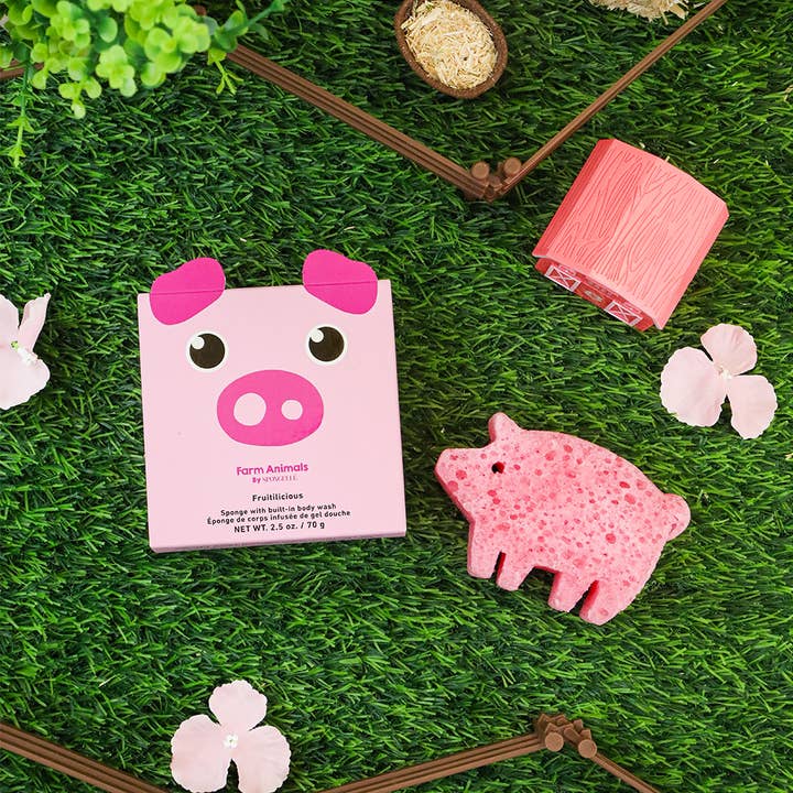 Peggy Pig Farm Animals Sponge  | Kids | Kids Products for wholesale by Spongellé | Christmas 2025 | Stocking Stuffers | Gifts