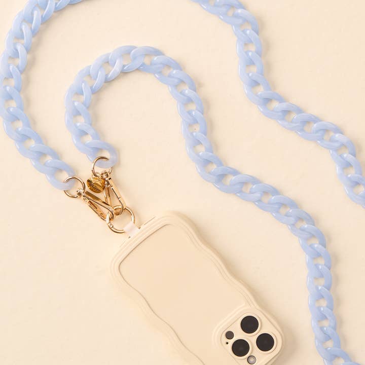 Hold the Phone Crossbody Chain-Marble Sky Blue for wholesale by The Darling Effect
