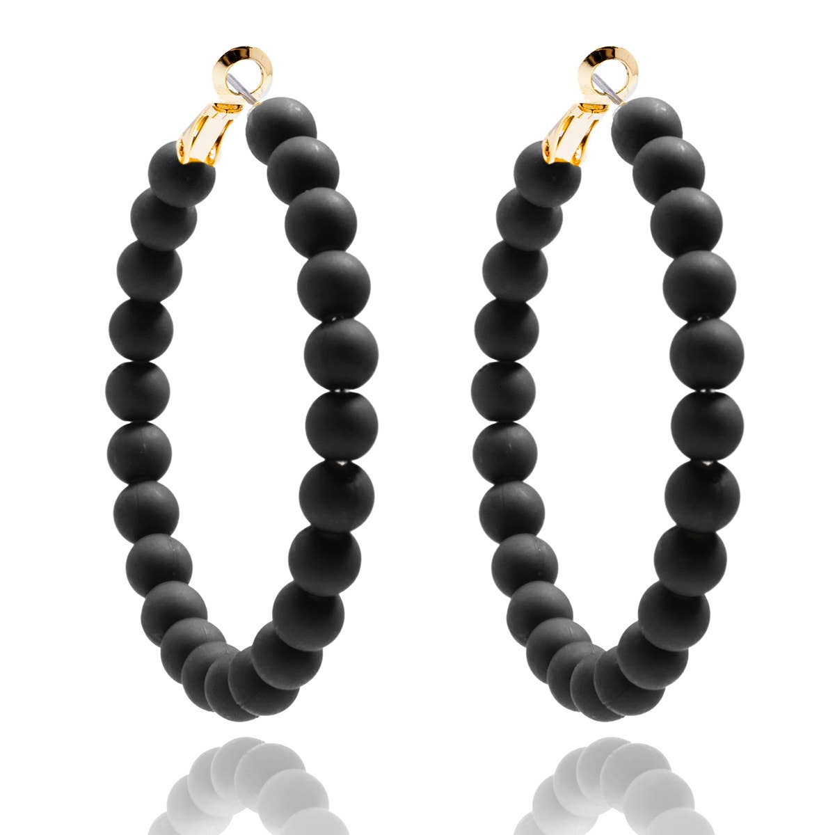 ZENZII Jewelry - Vente Créoles - Boucles d'oreilles créoles perlées mattes5
