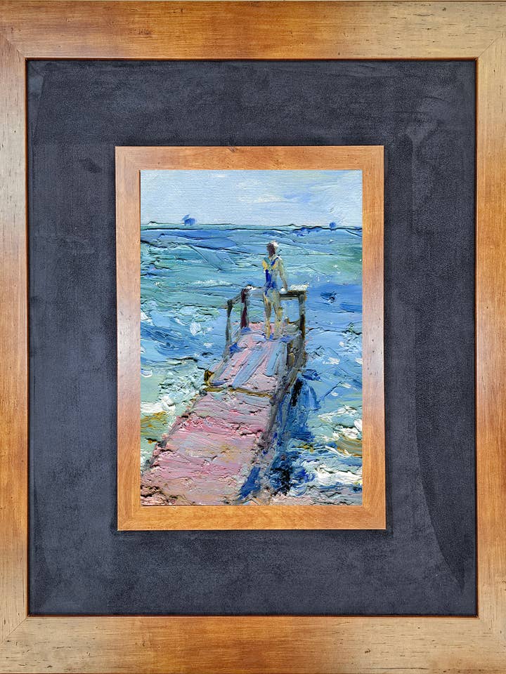 Coastal Life I with Honey Maple and Fabric for wholesale by The Brightener Group