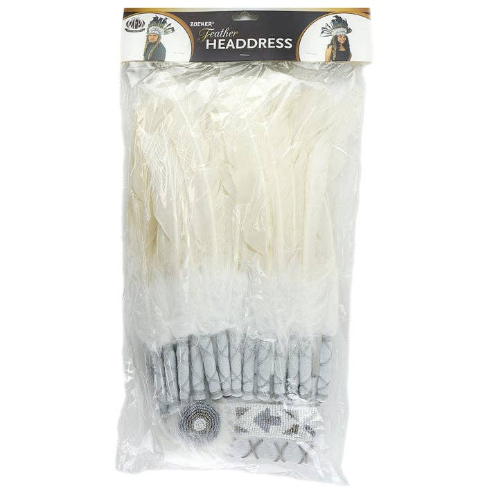 Zucker Feather Products - Venta al por mayor Disfraz - Mujer - Tocado Tribal de Plumas - Blanco4