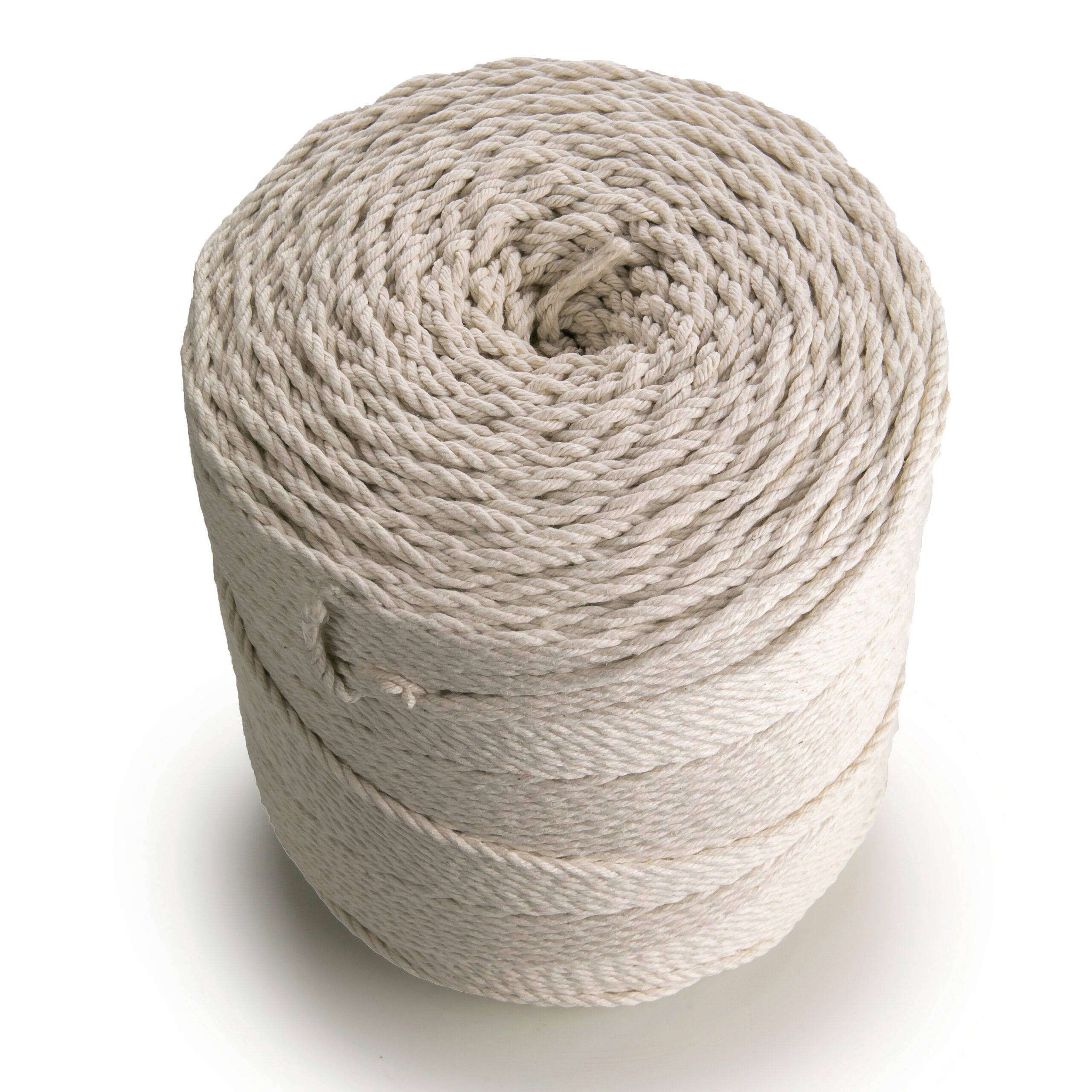 MB Cordas - Vendita all'ingrosso Spago - Cordino in cotone naturale per macramè 3 mm a 3 capi ritorti, 1,5 kg, 400 m filato artigianale2