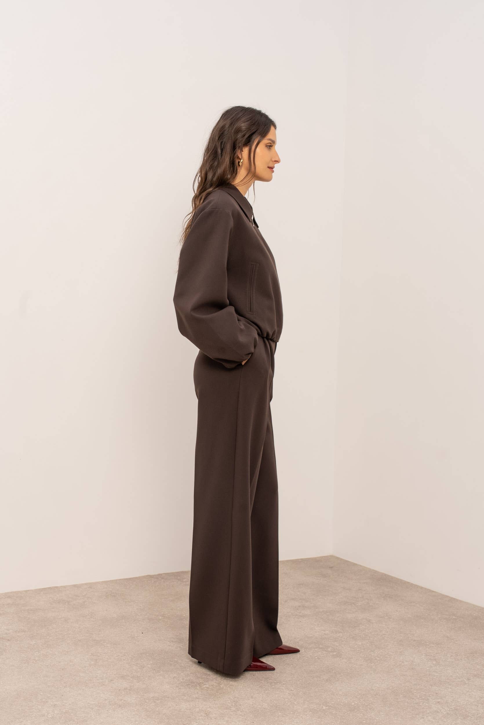 Attentif Paris - Wholesale Bomber Jacket - Women's - [Aura] Short zip-up bomber jacket with shirt collar27