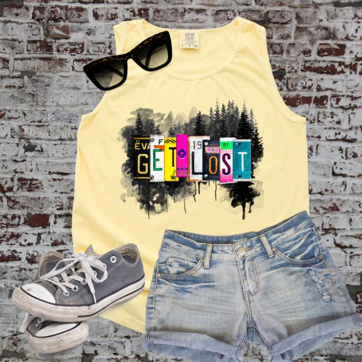 Get Lost Comfort Colors Tank, Summer Tank, Wanderer for wholesale by Serendipity Tees