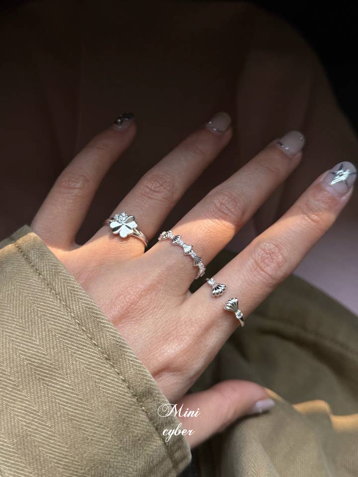 Silver Seashell Twinkle Ring för wholesale av MINICYBER STUDIO