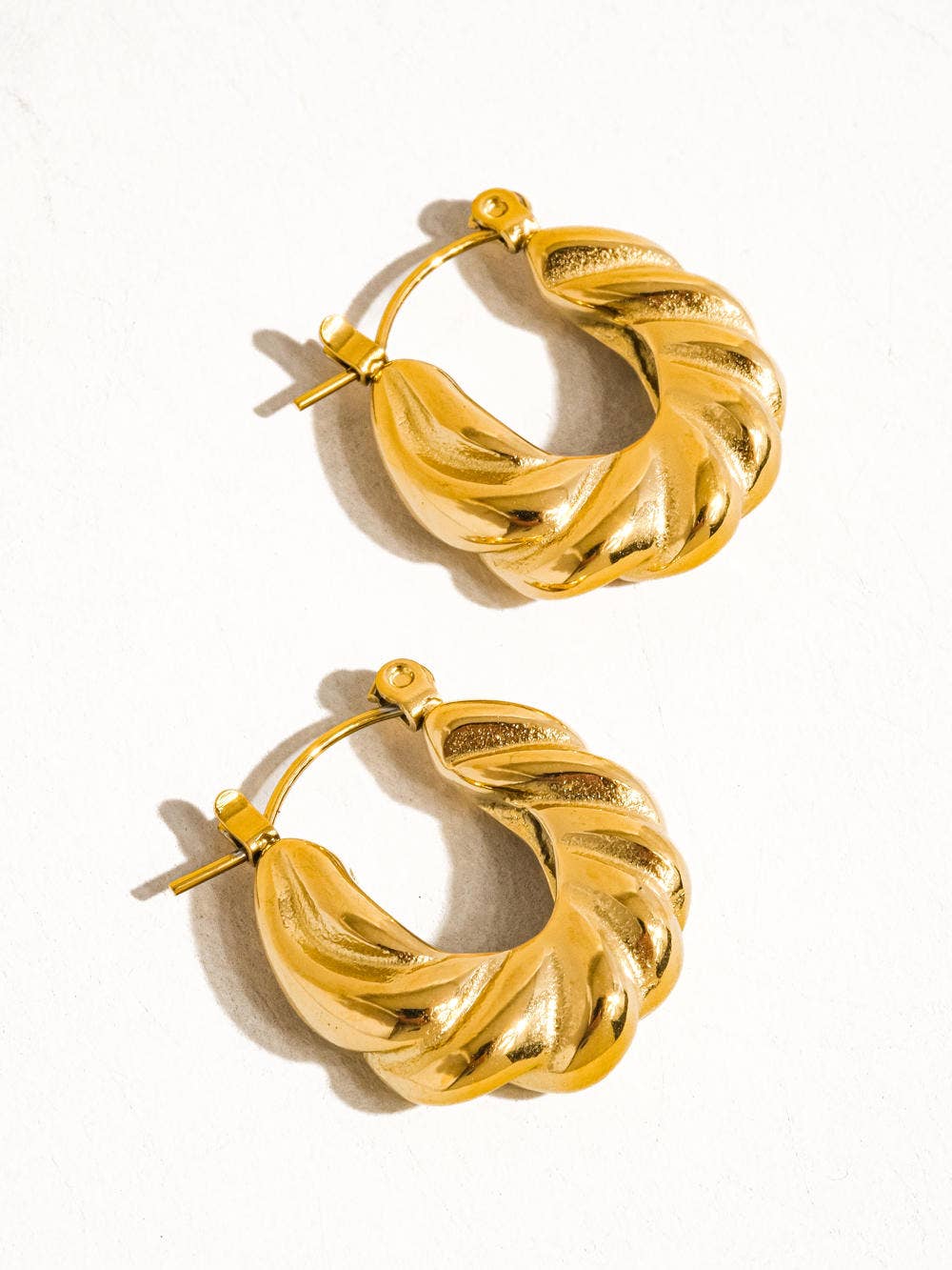 Kimberly 18K Gold Non-Tarnish Braided Hoop Earring for wholesale on Faire2