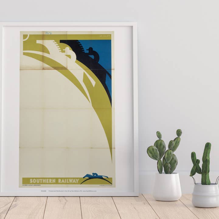 Southern Railway - Black And White Racing Horses Art Print for wholesale by Star Editions