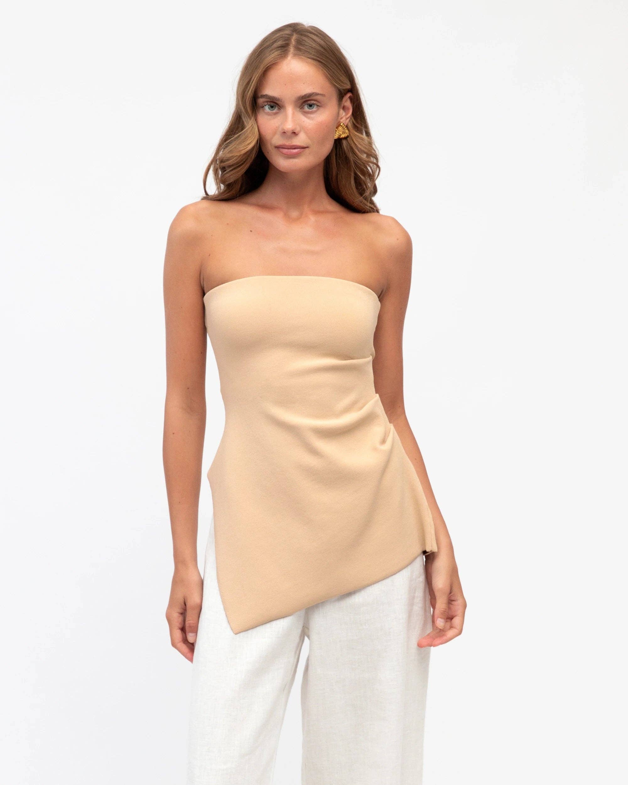 Global Fashion House - Wholesale Knit Top - Women's - STRAPLESS LONGLINE KNIT TOP4