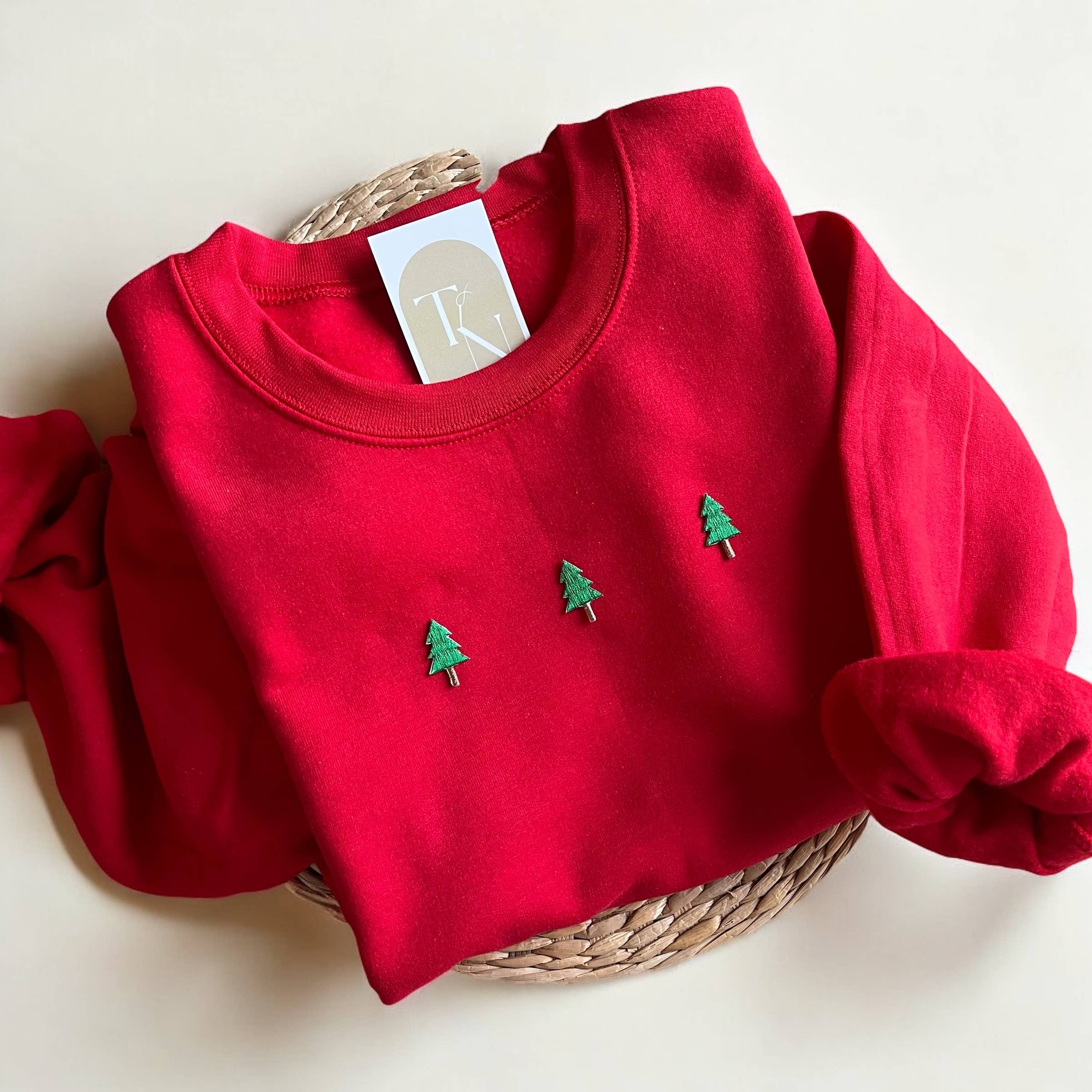 Threads And Needles, INC. - Wholesale Graphic Sweatshirt - Women's - Festive Christmas Trees Sweater, Winter Sweatshirts1