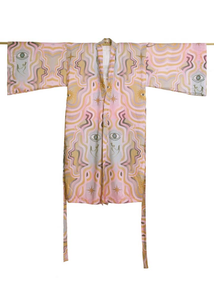 Multicolored Trust Your Soul Furisode Long Kimono no fringes for wholesale on Faire4