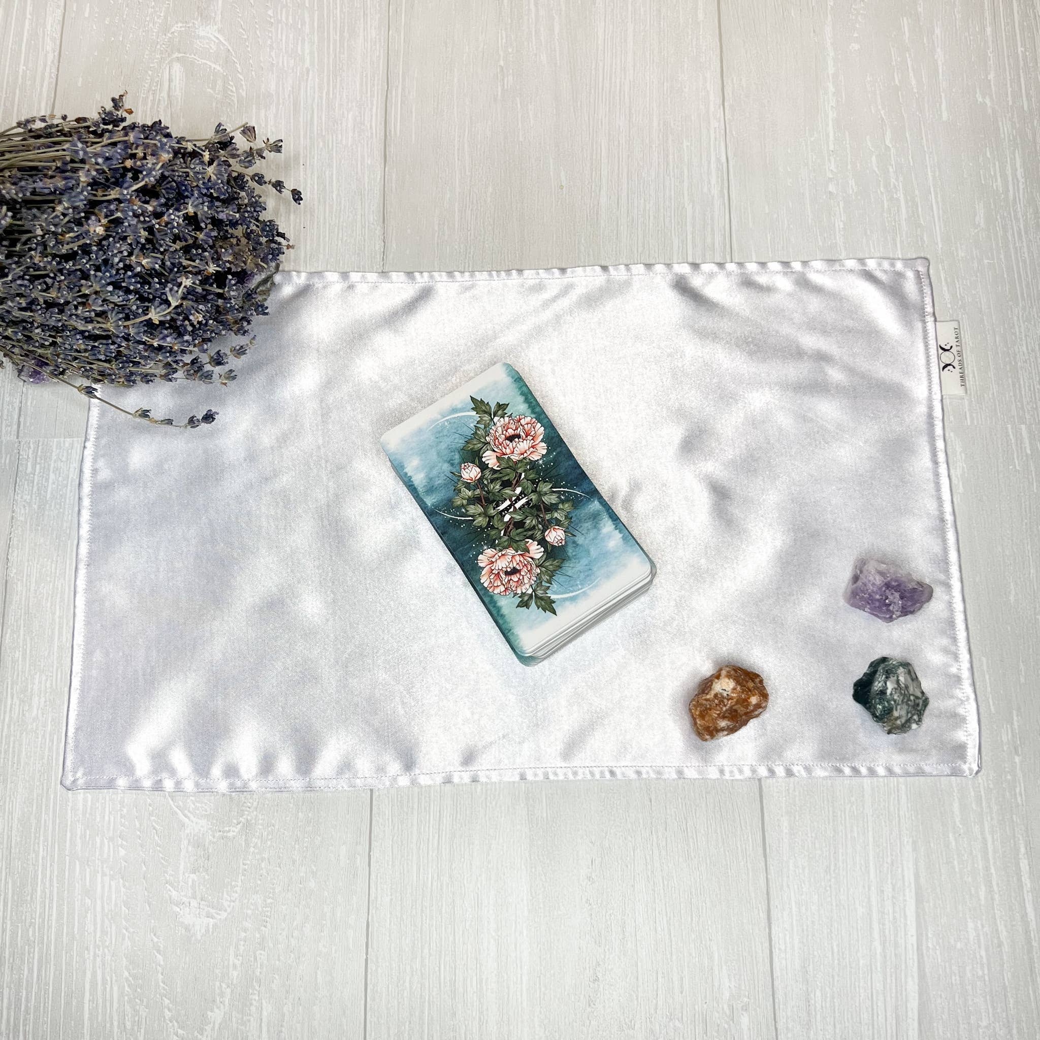 Threads of Tarot - Wholesale Tablecloth - Small White Satin Altar Cloth 5