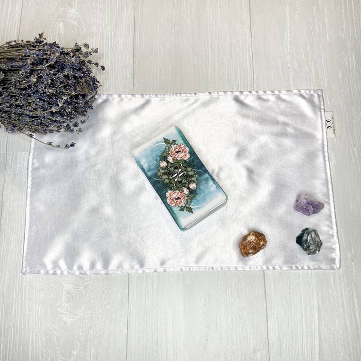 Threads of Tarot - Wholesale Tablecloth - Small White Satin Altar Cloth 5