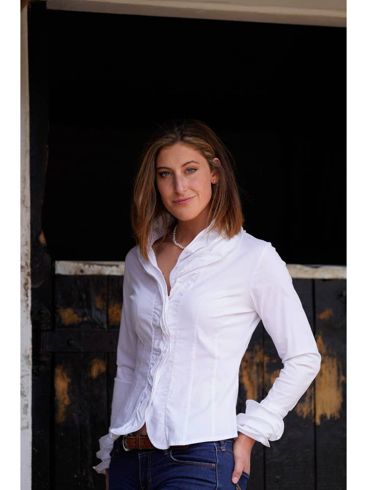 Ella and Cherry – wholesale Buttoned-down shirt – Women's – Alexia White Shirt2