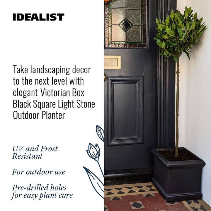 Idealist Lite Fibrestone Planters – wholesale Planter box – IDEALIST Victorian Box Square Light Stone Outdoor Planter