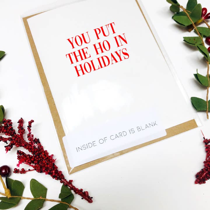 The Golden Type - Wholesale Christmas Card - You put the ho in holidays christmas card