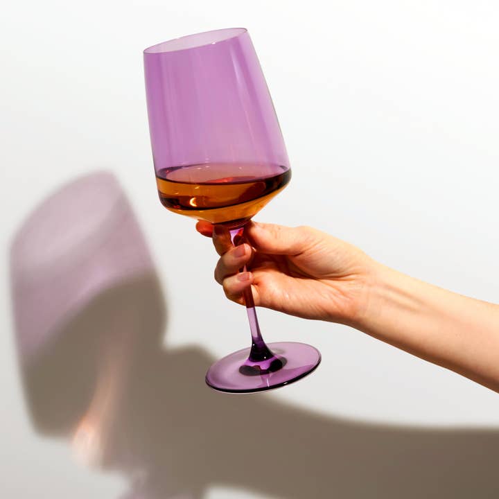 Viski - Wholesale Wine Glass - Reserve Nouveau Crystal Wine Glasses in Moonrise, Set of 4