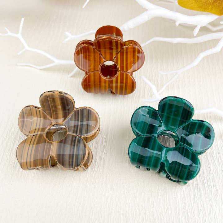 mildstyles - Wholesale Hair Clip - Women's - Wood grain flower hair claw clip7