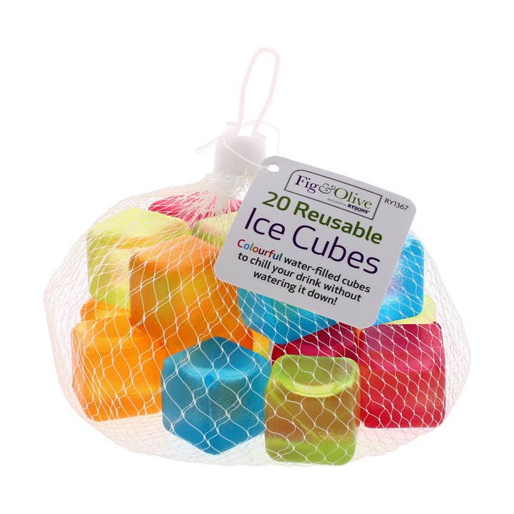 Rysons - Wholesale Ice Tray/Mold - Fig & Olive Reusable Ice Cubes With Mesh Bag 20 Pack