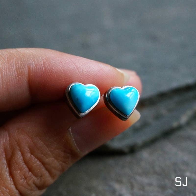 Sowell Jewelry - Wholesale Stud/Post Earrings - Turquoise Heart Stud Earrings2