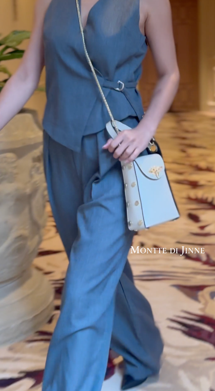 MONTTE DI JINNE - Vente Sac à bandoulière – femme - Mini sac abeille en cuir véritable italien avec bandoulière chaîne dorée17