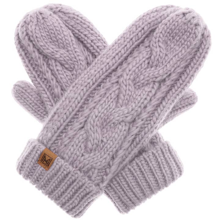 Fashion City - Wholesale Mittens - Women's - Winter Gloves Cable Knit Mittens with Fleece Lined