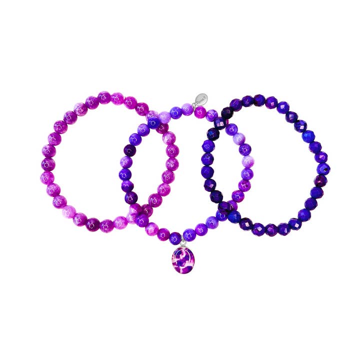 Conjunto de Pulseiras Stacked for Change para Cancro Pancreático por atacado de Revive Jewelry