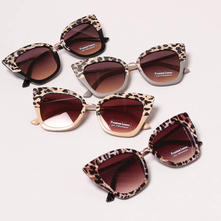 ASSORTED Leopard Print CatEye Sunglasses for wholesale on Faire