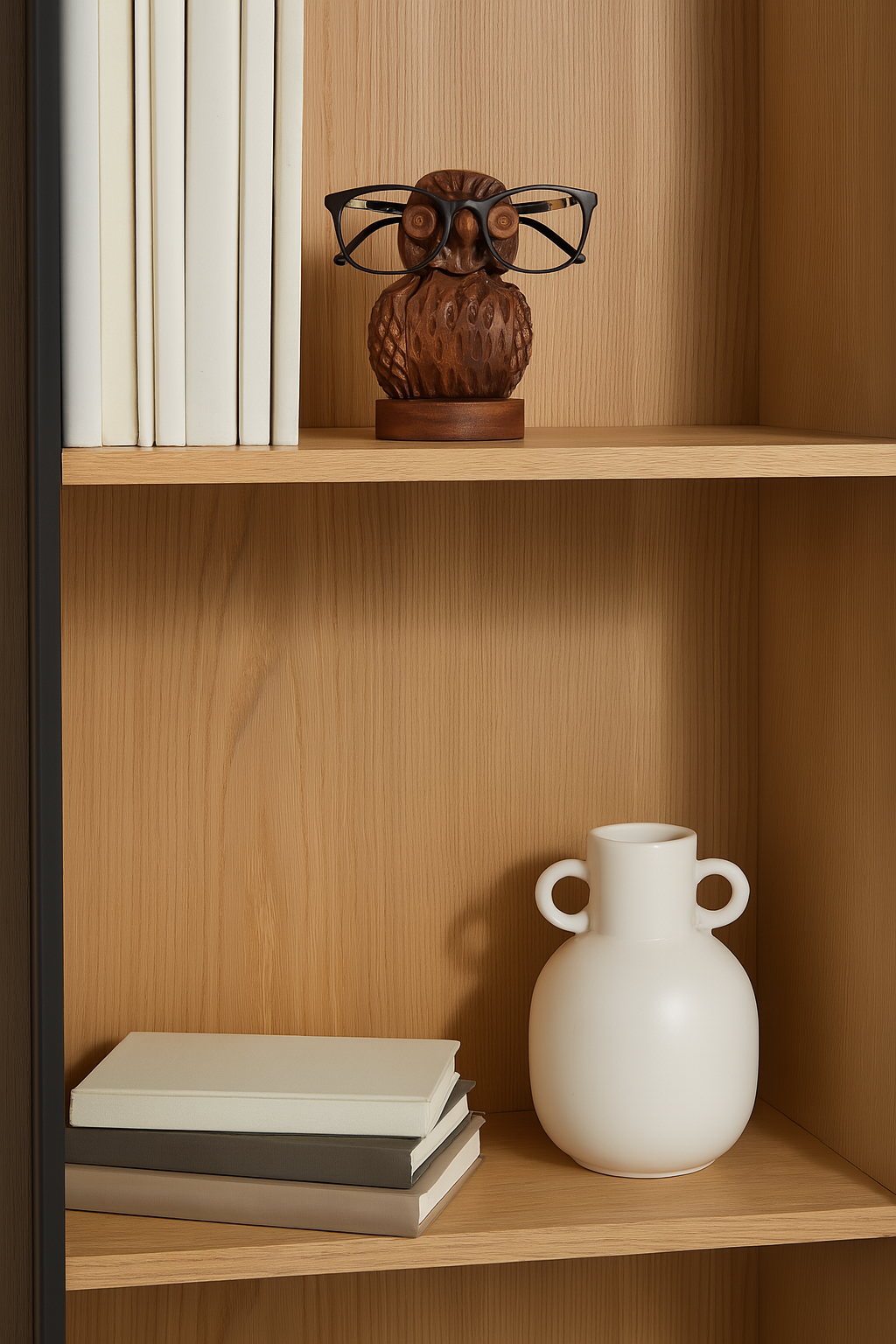 Matr Boomie Fair Trade - Wholesale Eyewear Cases & Holders - Unisex - Owl Eyeglass Holder Stand - Hand Carved Wood3