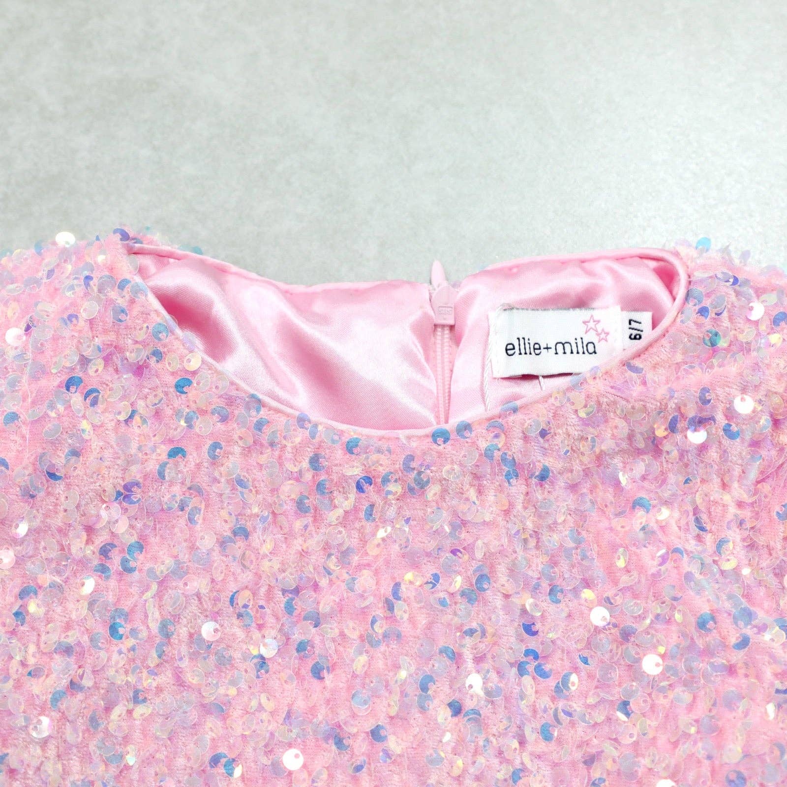 Ellie and Mila - Venta al por mayor Vestido - Niños - Vestido rosa con lentejuelas12
