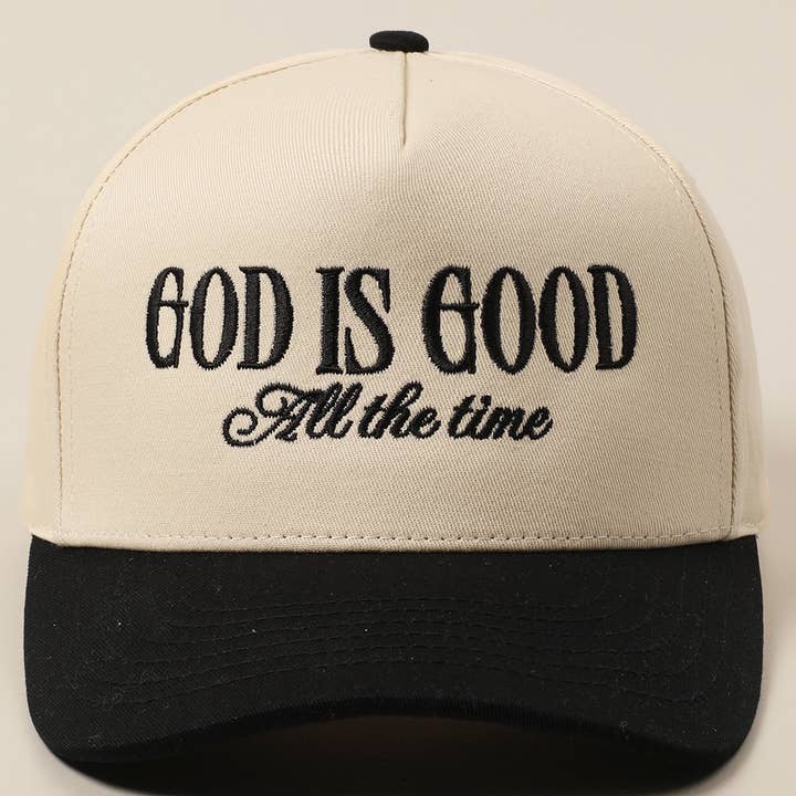 Fashion City - Wholesale Trucker Hat - Unisex - God Is Good All The Time Embroidery Trucker Hat