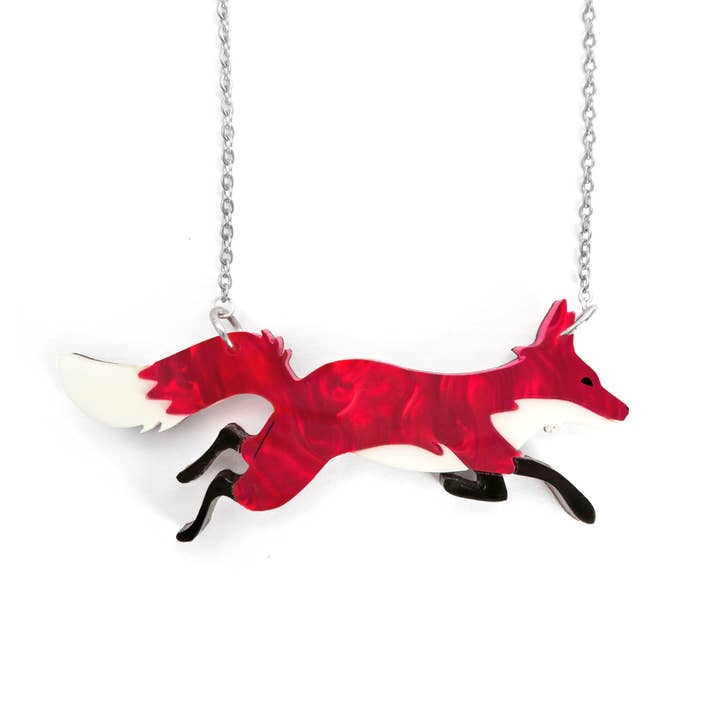 Red Fox Acrylic Necklace for wholesale by Lynsey Luu