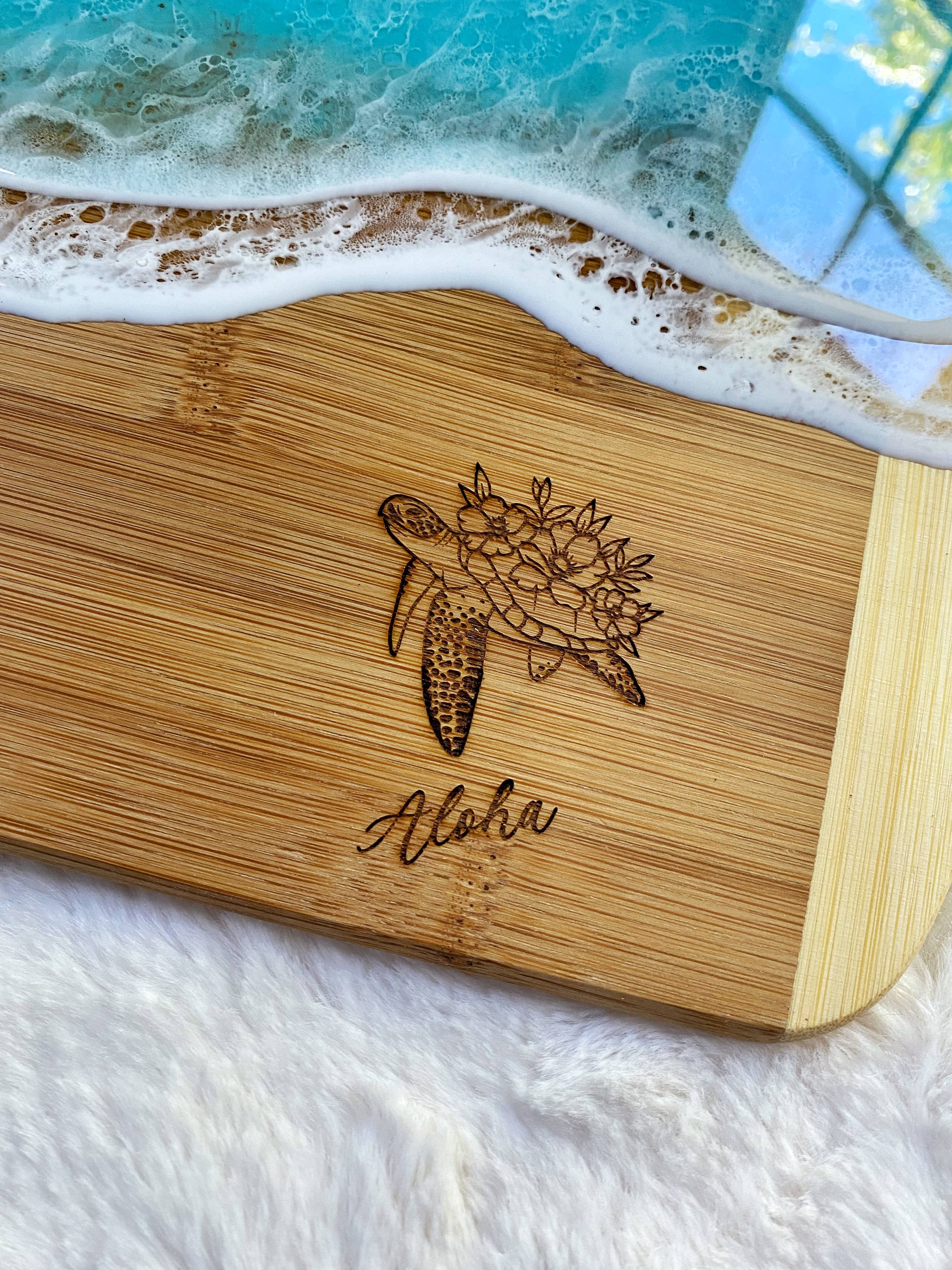 TBM Creations LLC - Wholesale Cheese Board - HONU PUA Charcuterie board | Maui made | Ocean Cheese board6