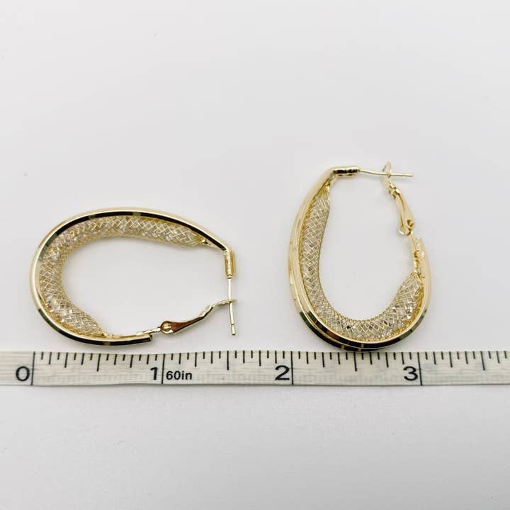 Mio Queena - Wholesale Hoop Earrings - Metal Reticular Hoop Earring3