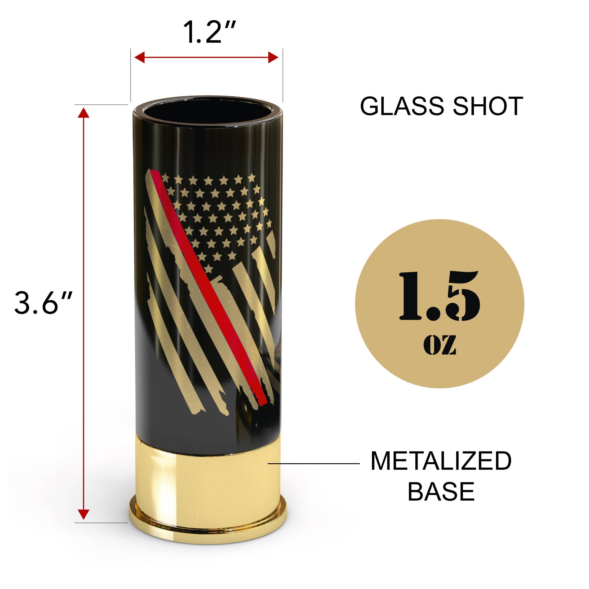 Old Southern Brass - Wholesale Shot Glass - 12 Gauge Shot Glasses Set of 4 - Thin Red Line Fire Fighter4