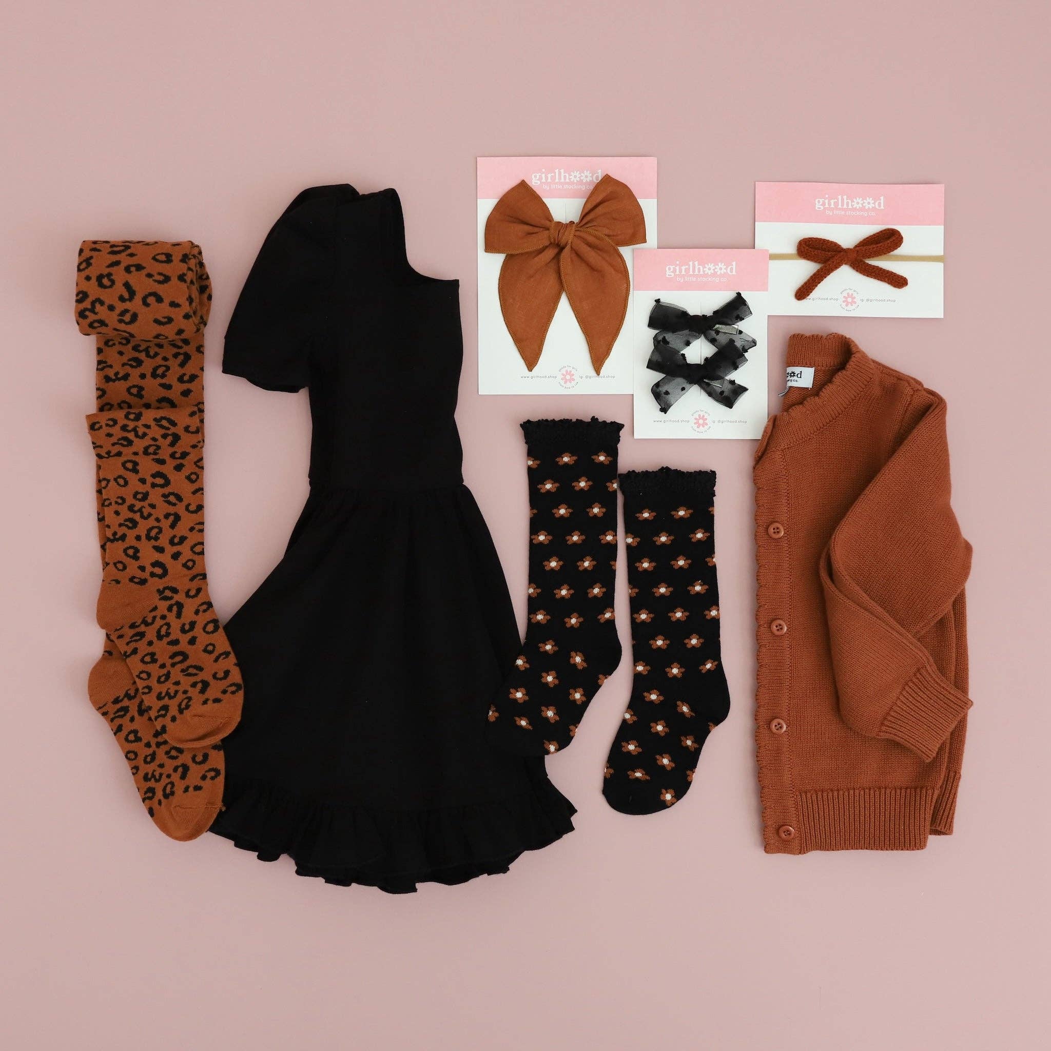 Little Stocking Co. - Wholesale Socks - Kids - Black Floral Lace Top Knee High Socks2