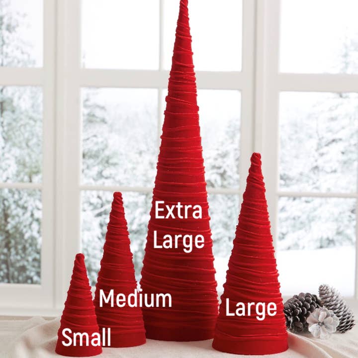 Your Heart's Content - Wholesale Decorative Tabletop Object - Cones Velvet Rainbow Set of 6 Whimsical Trees, Gifts For3
