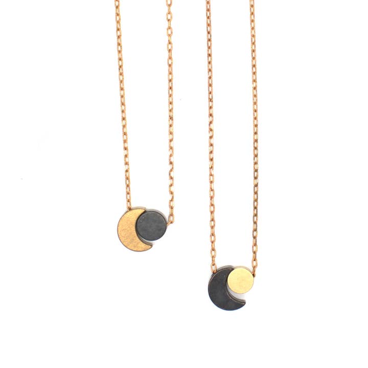Ker-ij Jewelry - Vendita all'ingrosso Collana con ciondolo/pendaglio - BFF sole & luna collane su cartoncino2