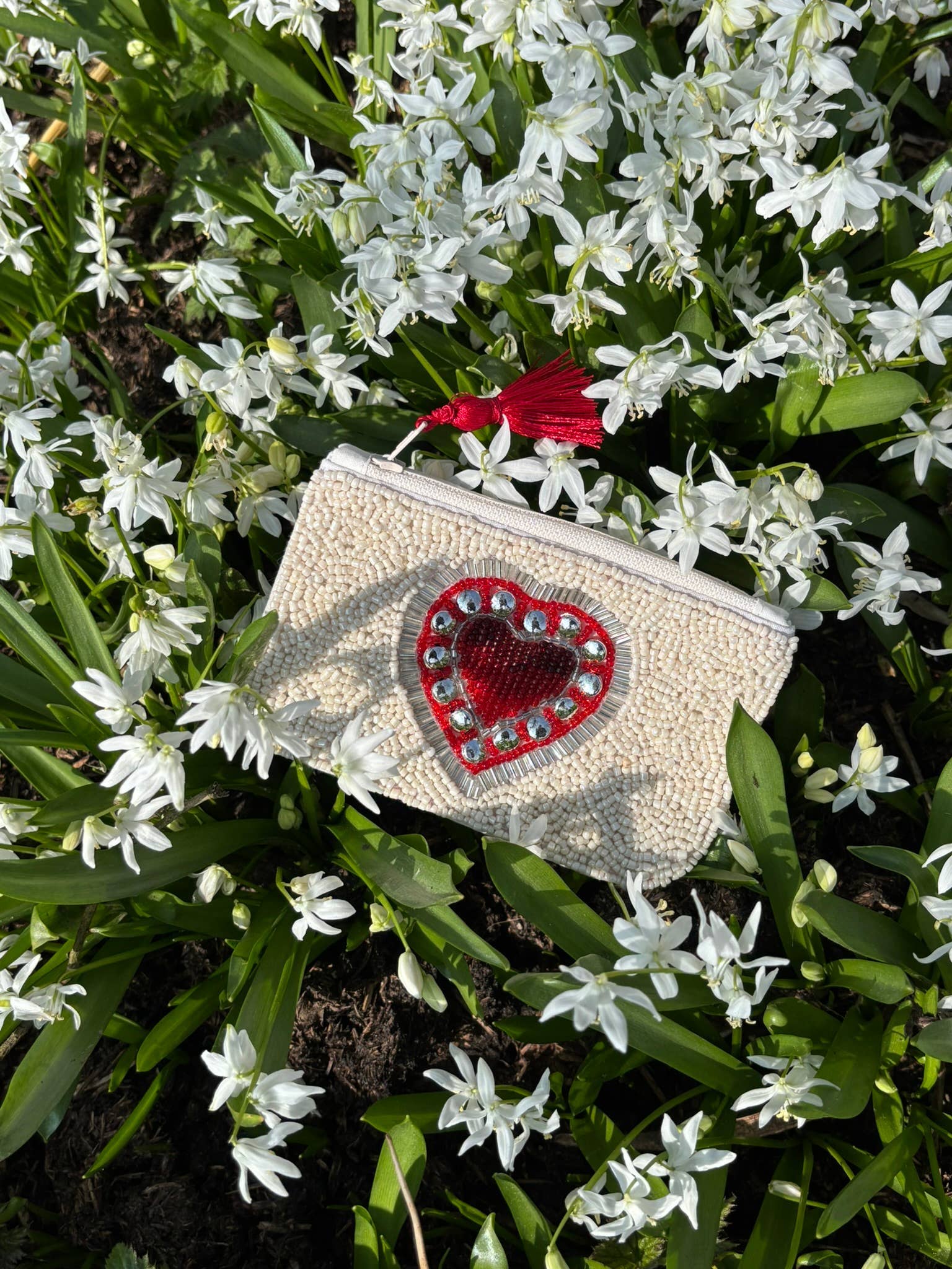 Muno - Vente Pochette – femme - Pochette Cœur Rayonnant Artisanale * Cadeau * Amour