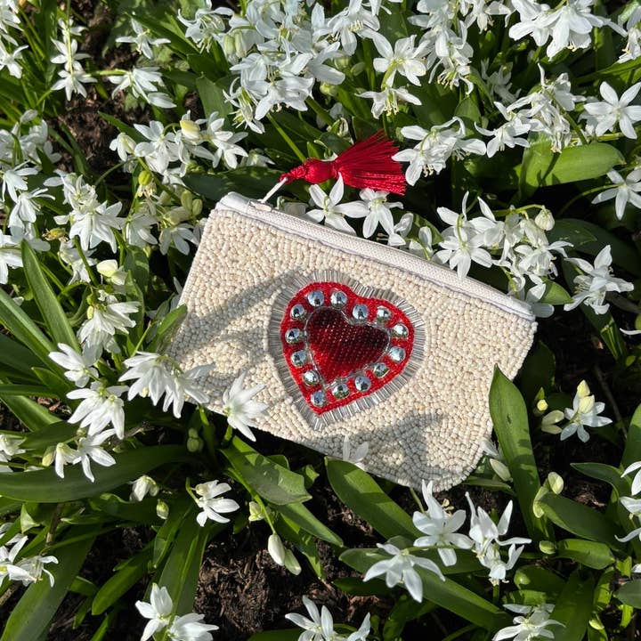 Handcrafted Radiant Heart Pouch * Gift * Love for wholesale by Muno