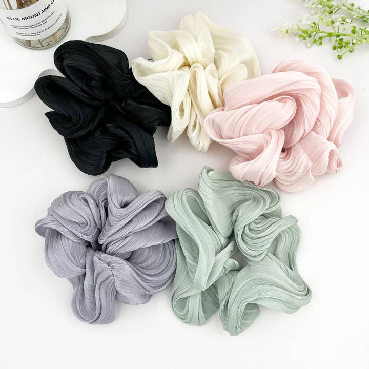 Pearlescent Organza Flower Hair Tie for wholesale by mildstyles