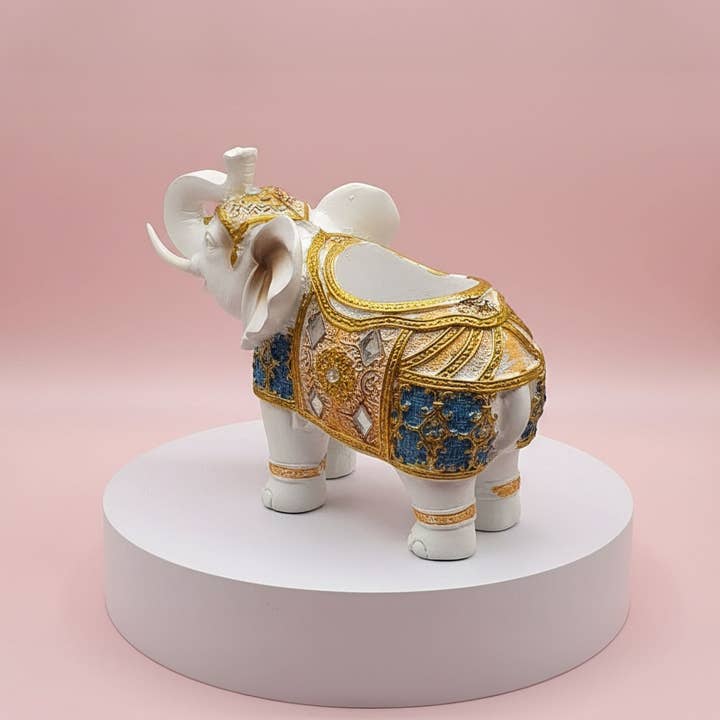 Arya Jewellery Wholesale – wholesale Jewellery dish – Standing Mirrored Mosaic Elephant With Trinket Holder1