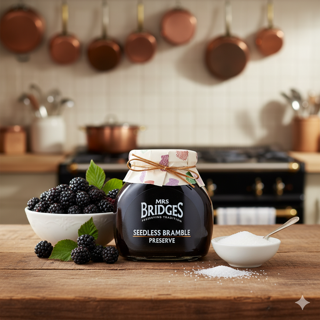 Mrs Bridges - Wholesale Preserves - Seedless Bramble Preserve, Jam Spread2