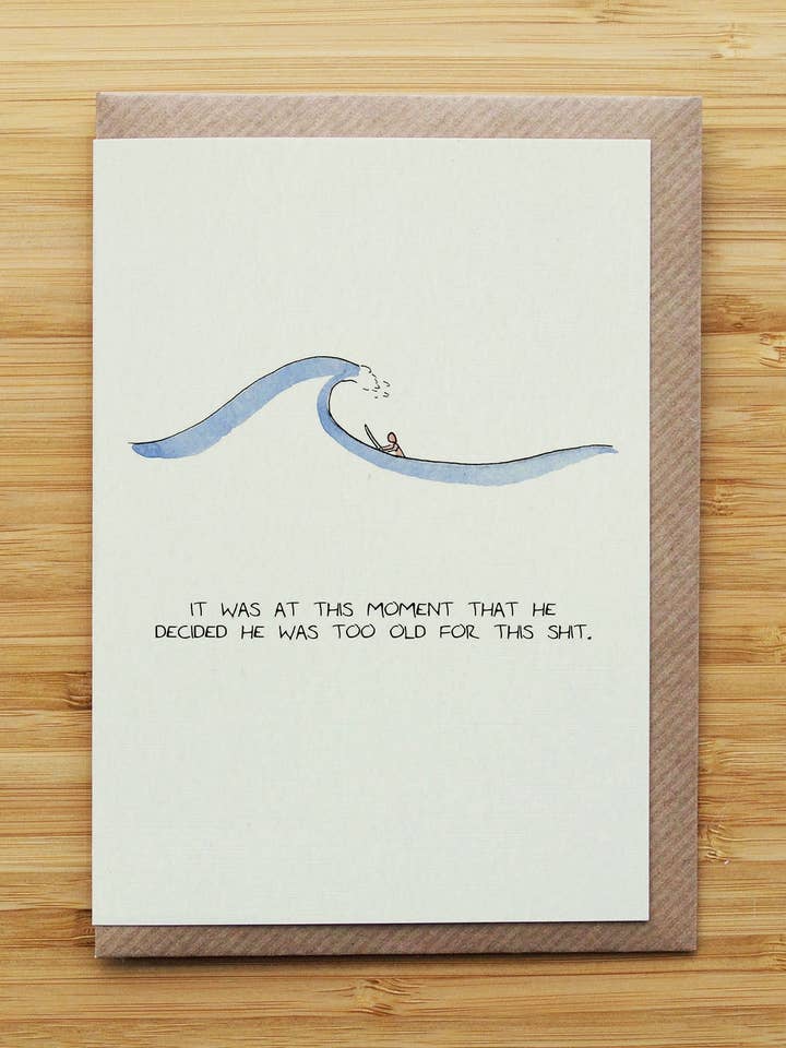 Tarjeta de cumpleaños para surfista - Papá - Padre - Viejo - Tarjeta reciclada para venta al por mayor de RossJDesigns