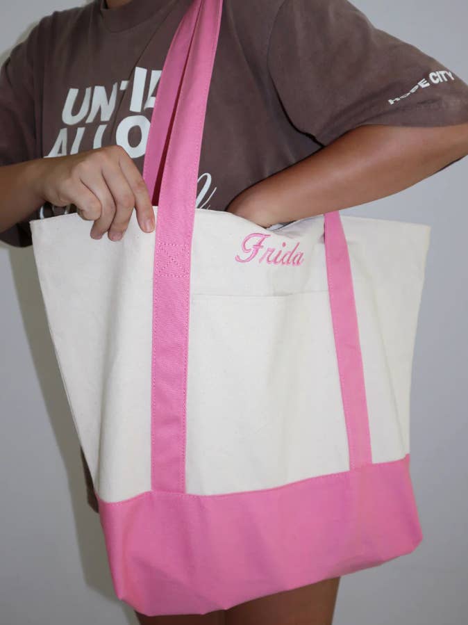 Embroidered Personalized Tote Bag for wholesale by Electric Feels Company