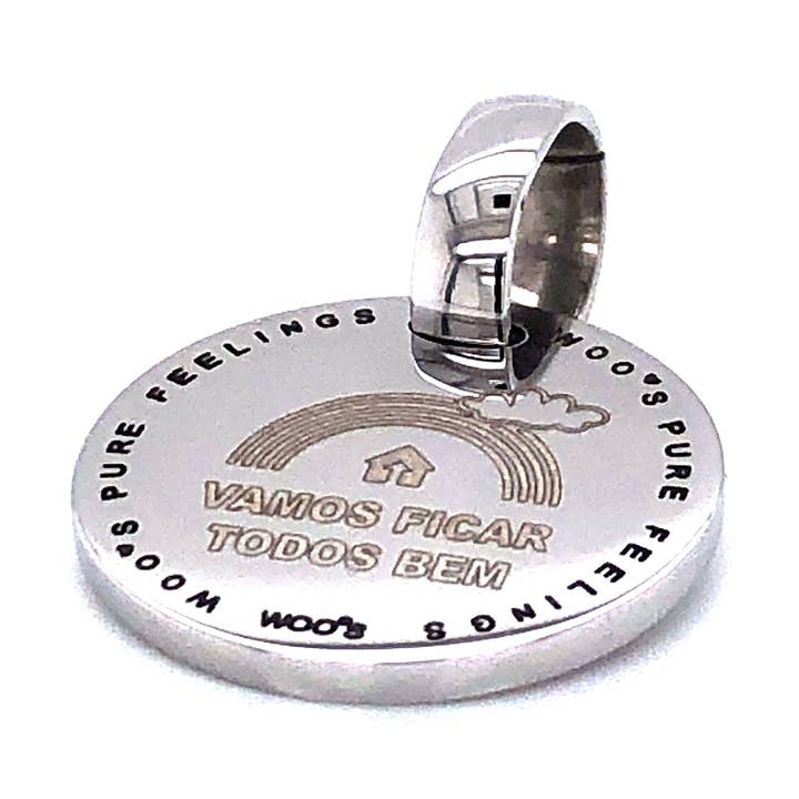 Medaglia liscia in acciaio 20 mm per incisione per la vendita all'ingrosso da parte di Woo's pure feelings