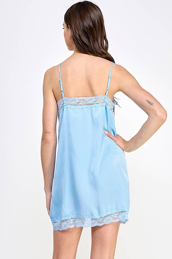 Heart & Hips - Wholesale Dress - Women's - WD48922 - LACE TRIM FRONT SLIT MINI WOVEN DRESS14