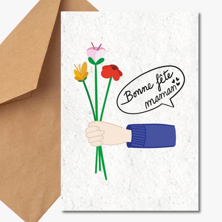 Carte à planter - Bonne fête maman Bouquet pour la vente par Nébuline